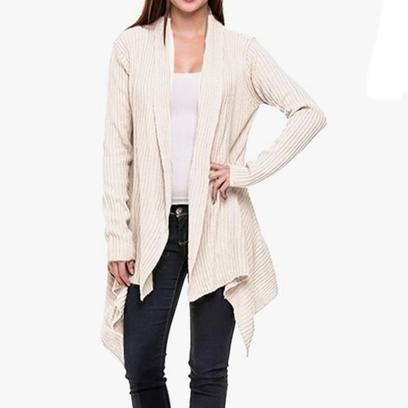 Women's Long Sleeve Asymmetric Waterfall Drape Open Long Cardigan! MERONA - Picture 6 of 6